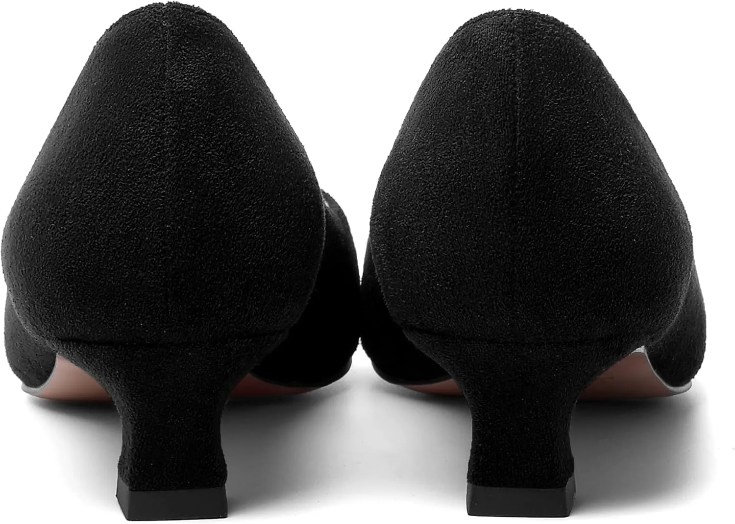 AMBELIGHT Womens Slip On Square Toe Casual Office Dress Shoes Suede Kitten Low Heel Pumps Shoes 1.5 Inch