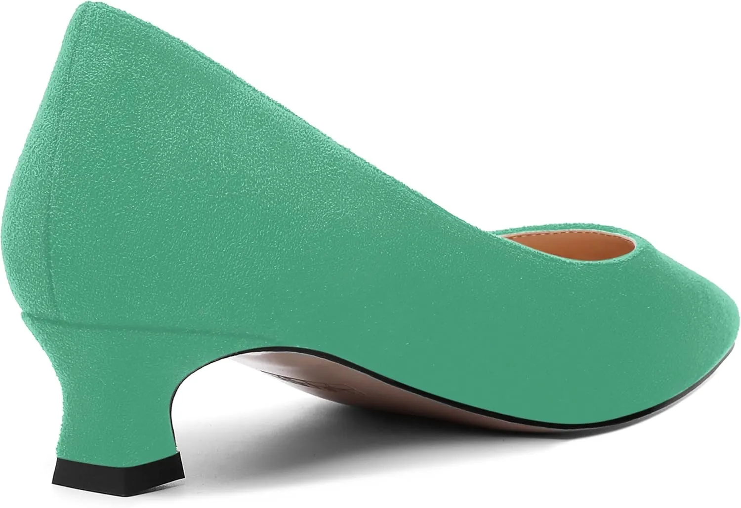 AMBELIGHT Womens Slip On Square Toe Casual Office Dress Shoes Suede Kitten Low Heel Pumps Shoes 1.5 Inch
