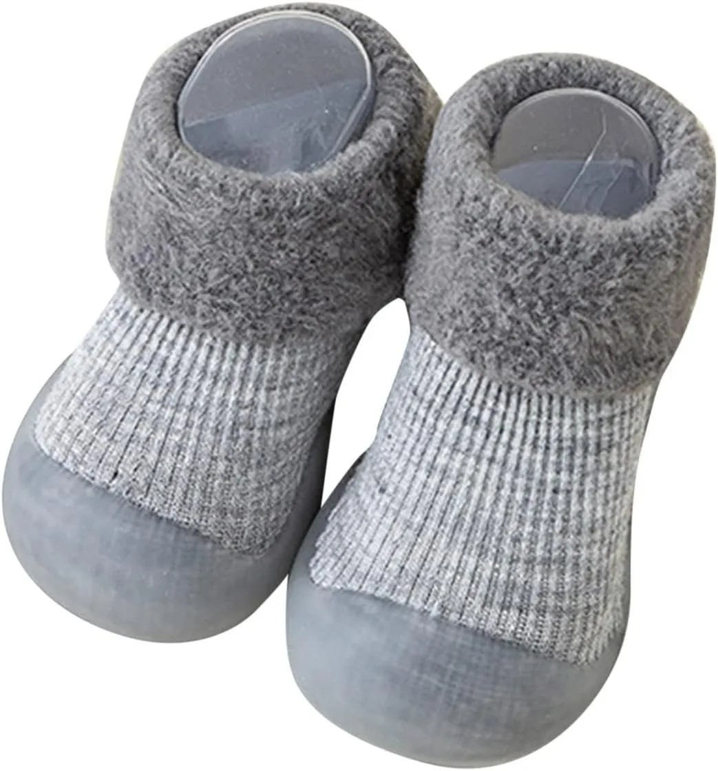 Baby Shoes Infant Boys Girls Socks Shoes Toddler Fleece WarmThe Floor Socks Non Slip Prewalker Shoes House Shoes