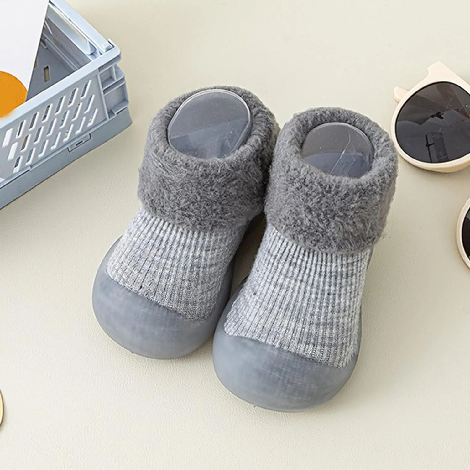Baby Shoes Infant Boys Girls Socks Shoes Toddler Fleece WarmThe Floor Socks Non Slip Prewalker Shoes House Shoes