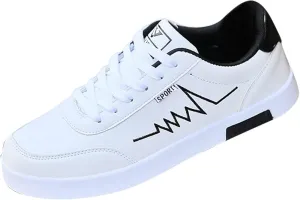 BORAMAX Men's White Casual High Top Fashion Canvas Sneakers