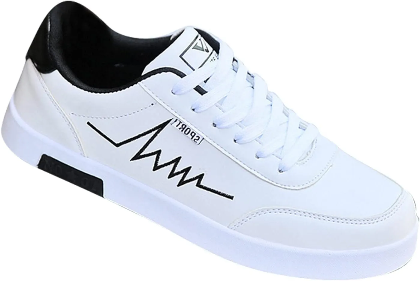 BORAMAX Men's White Casual High Top Fashion Canvas Sneakers