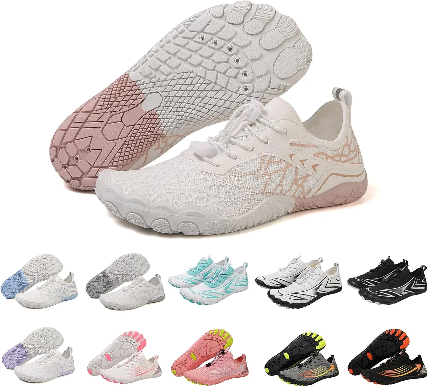 Canbebig Barefoot Shoes for Women Men Healthy & Non-Slip Athletic Footwear Waterproof Hiking Shoes Wide Toe Water Shoe Unisex Sneakers