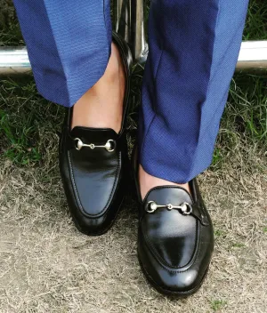 Charma Buckle Loafers – Black