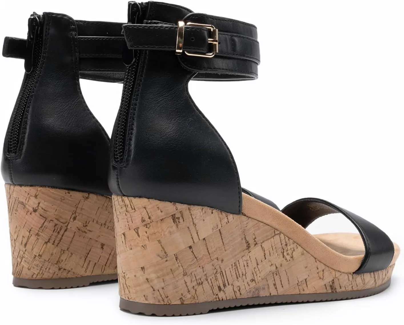 DREAM PAIRS Women's Open Toe Buckle Ankle Strap Platform Wedge Sandals Summer Shoes.
