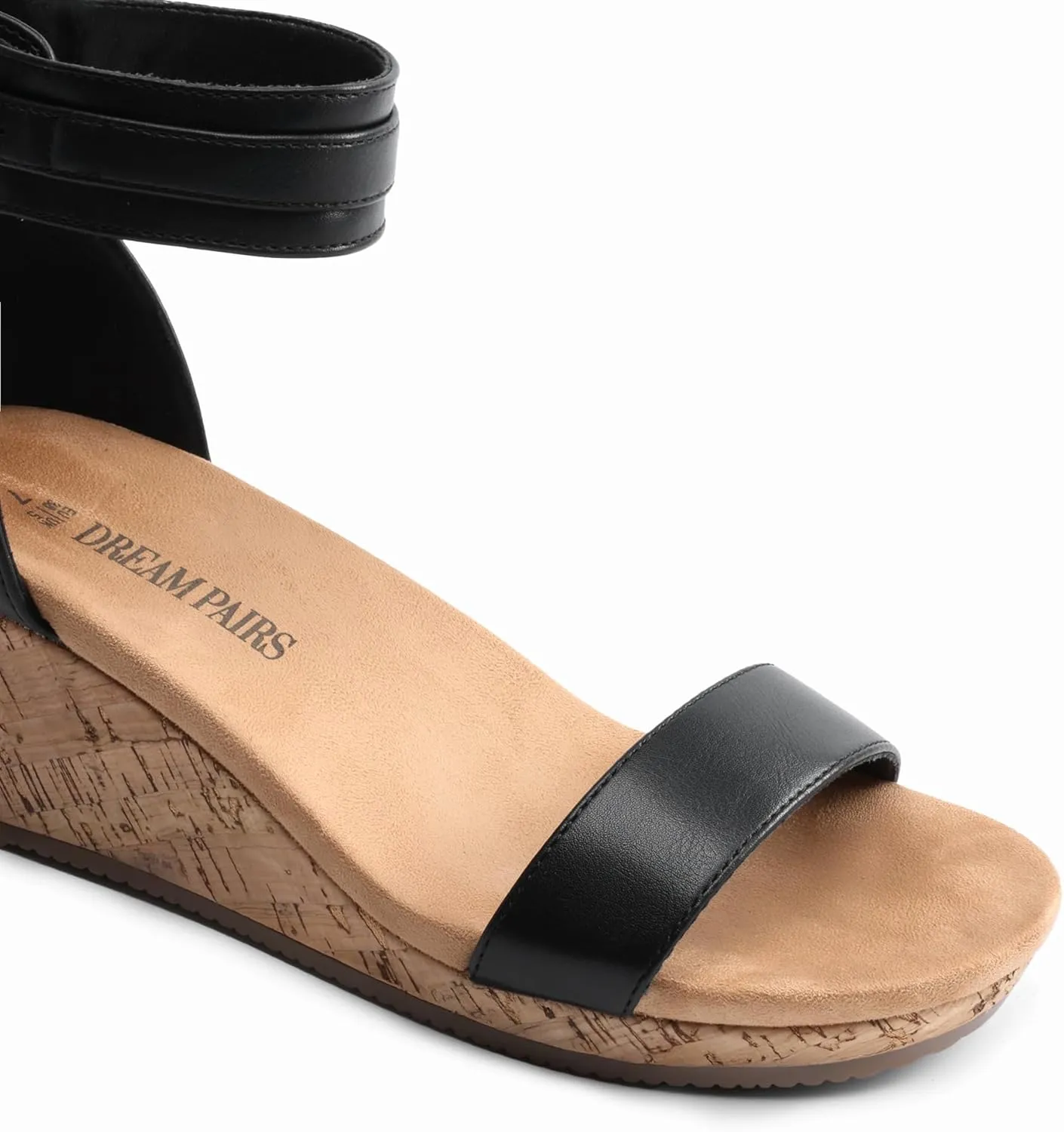 DREAM PAIRS Women's Open Toe Buckle Ankle Strap Platform Wedge Sandals Summer Shoes.