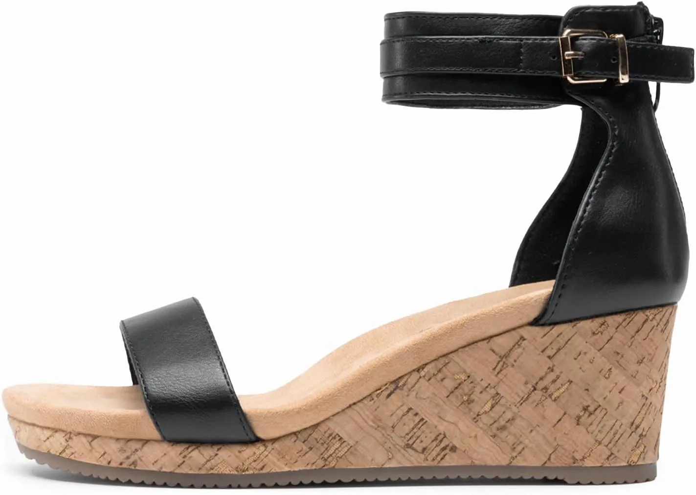 DREAM PAIRS Women's Open Toe Buckle Ankle Strap Platform Wedge Sandals Summer Shoes.