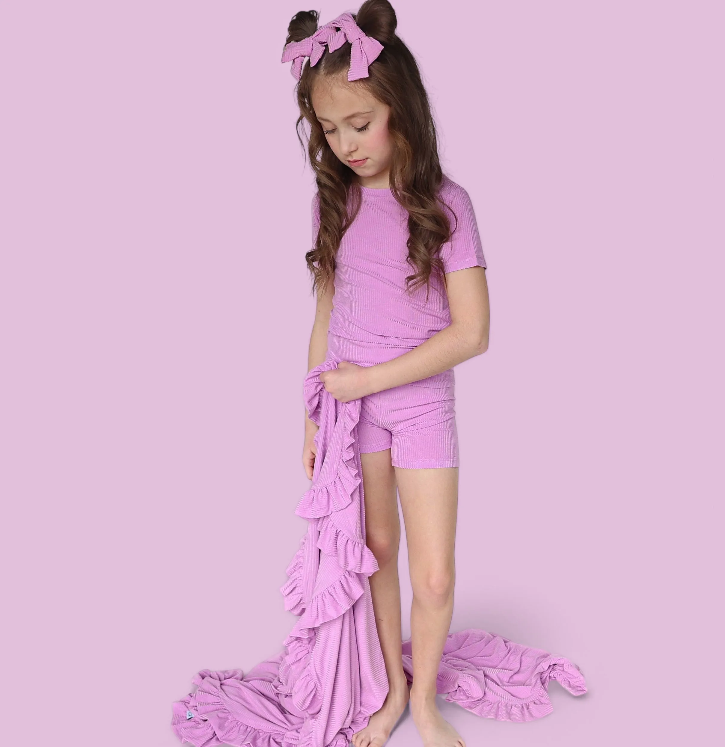 FOREVER LILAC RIB DREAM RUFFLE BLANKET