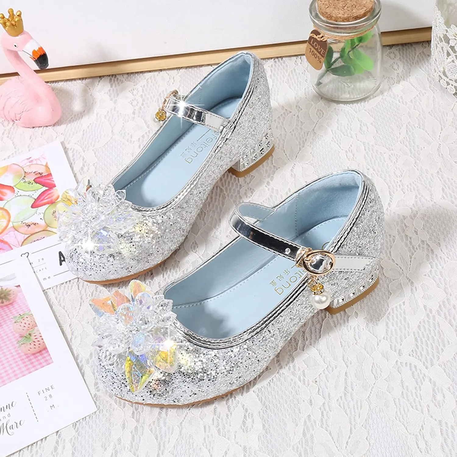 Girls Ballet Slippers Full Sole Toddler Little Kid Girls Dress Pumps Glitter Sequins Size 1 Baby Girls Shoes