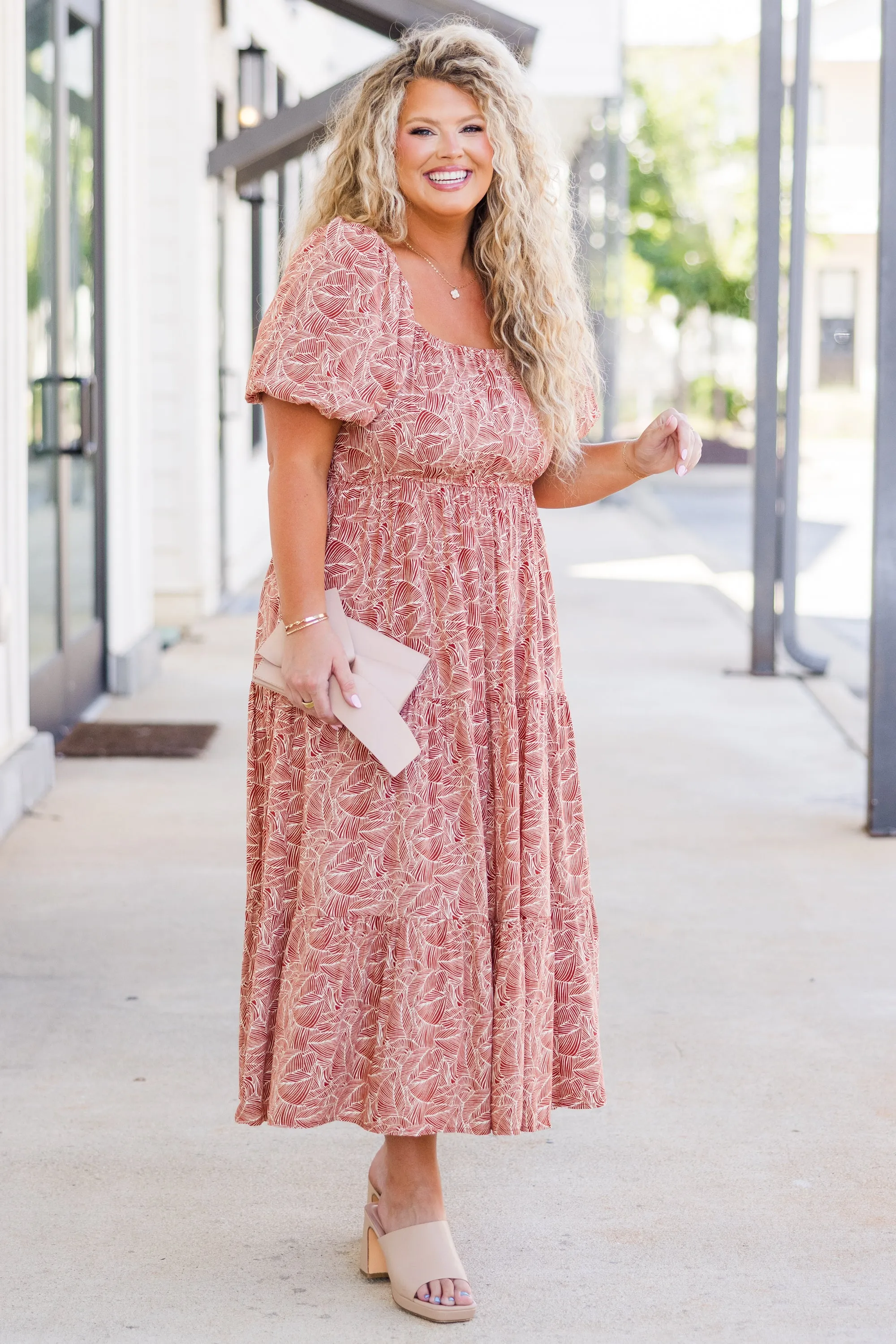 Give A Little Bit Midi Dress, Orange