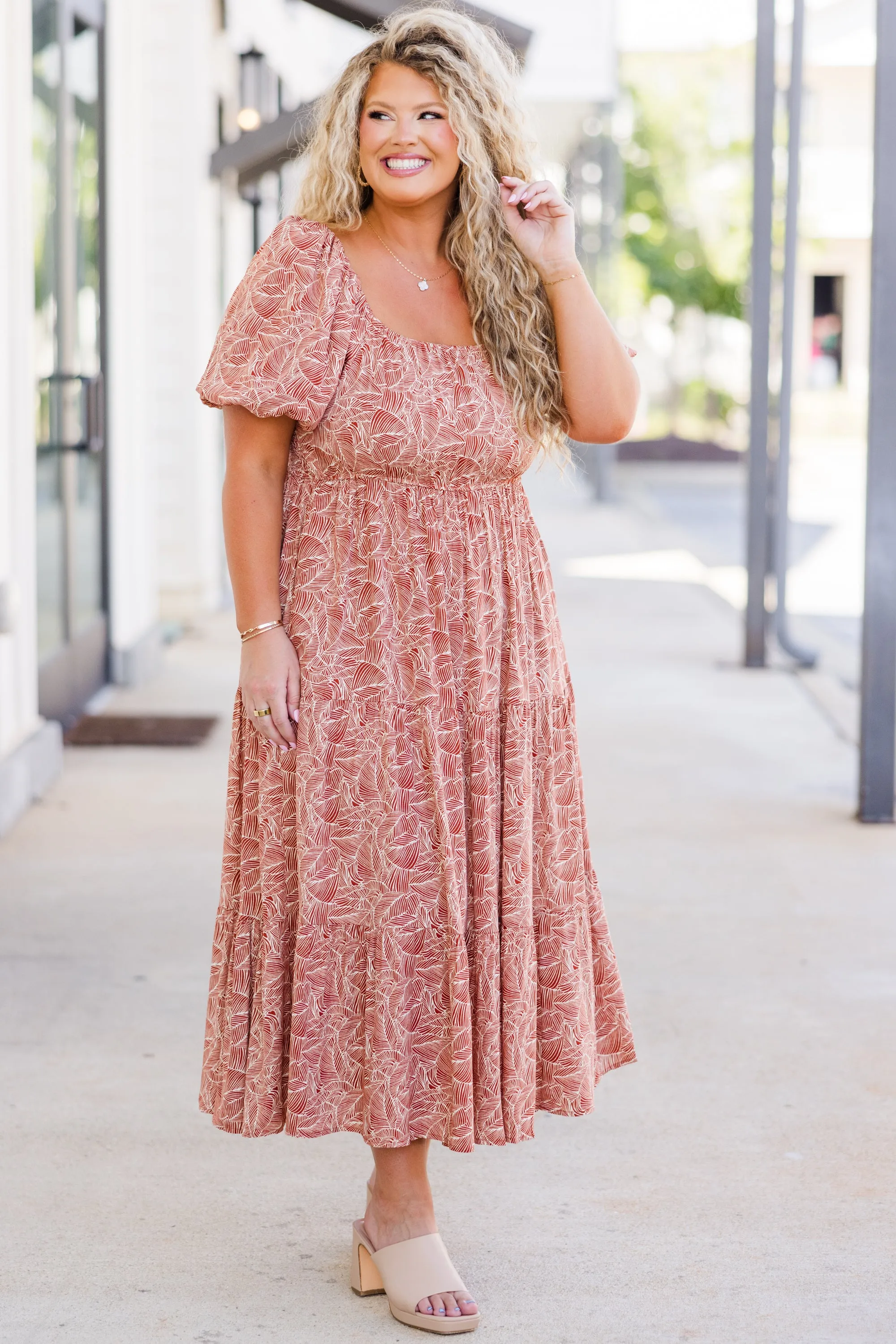 Give A Little Bit Midi Dress, Orange