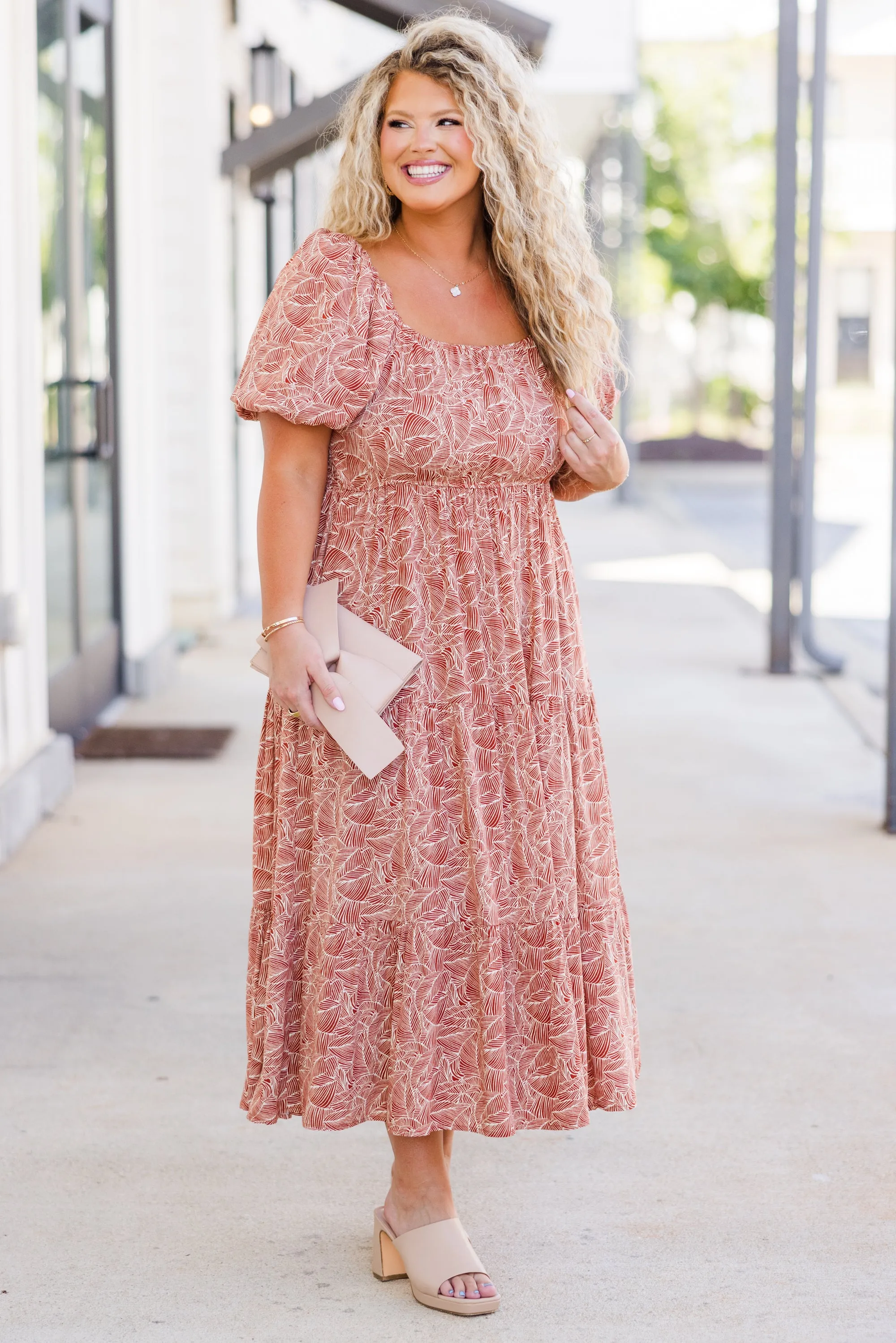 Give A Little Bit Midi Dress, Orange