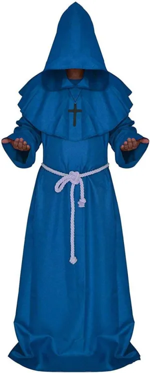 LHJ Friar Medieval Hooded Monk Renaissance Priest Robe Costume Cosplay