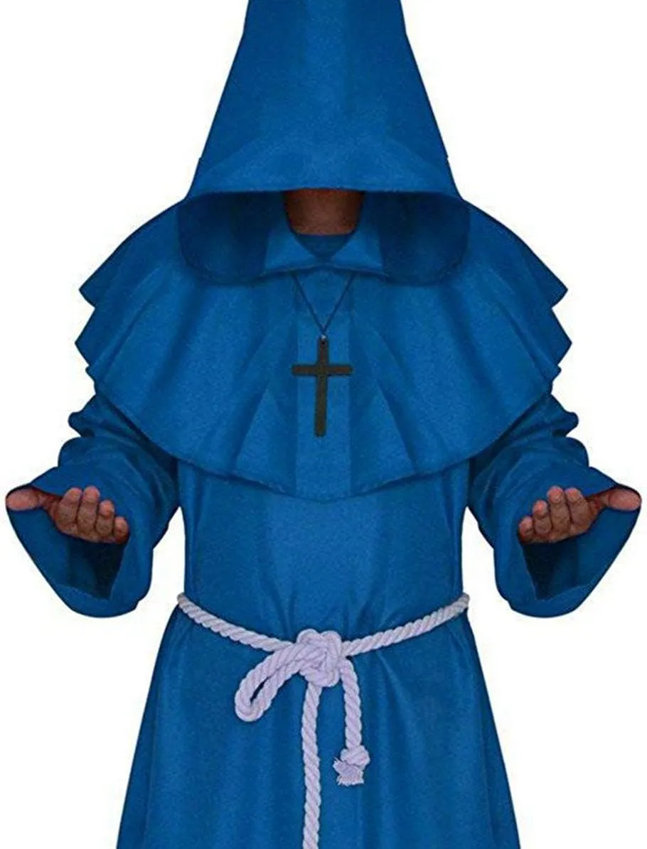 LHJ Friar Medieval Hooded Monk Renaissance Priest Robe Costume Cosplay