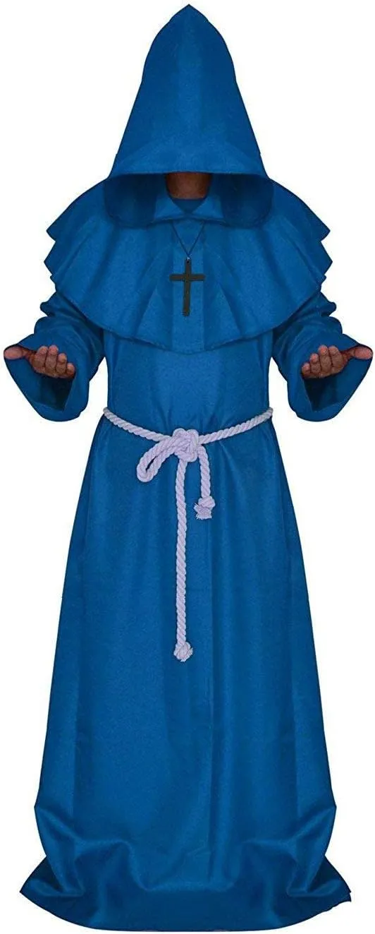 LHJ Friar Medieval Hooded Monk Renaissance Priest Robe Costume Cosplay