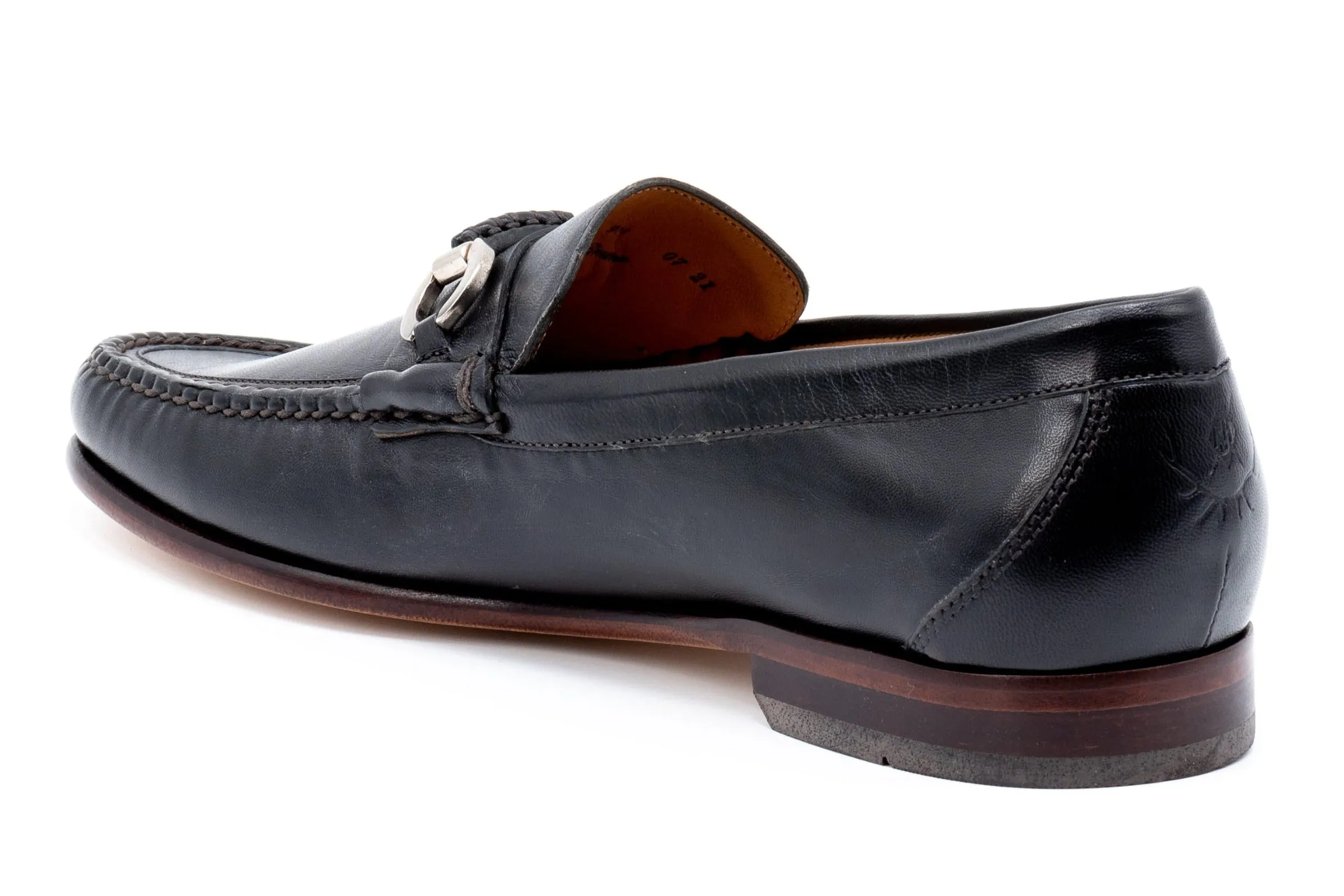 Maxwell Sheep Skin Horse Bit Loafers - Black
