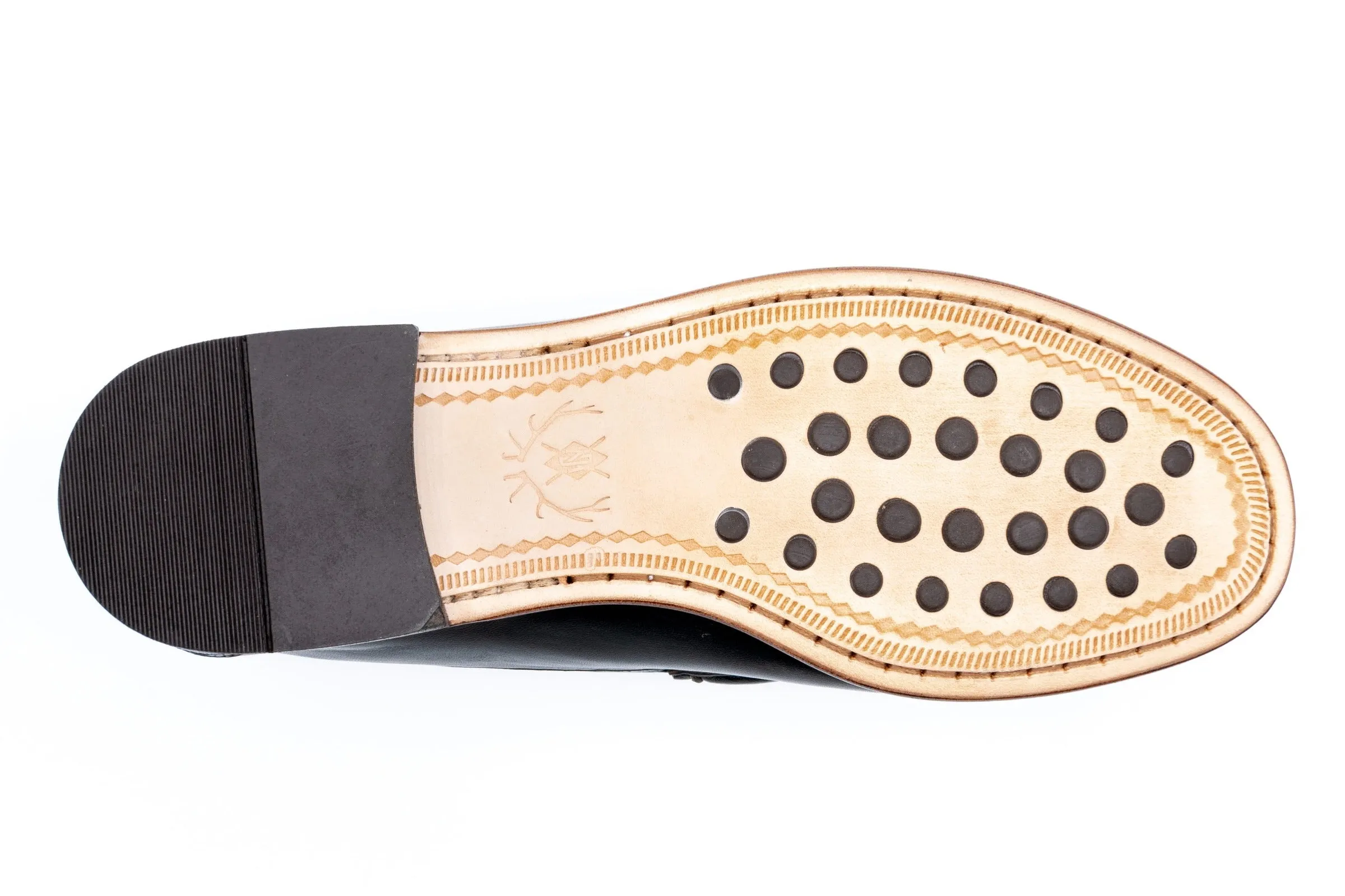 Maxwell Sheep Skin Horse Bit Loafers - Black