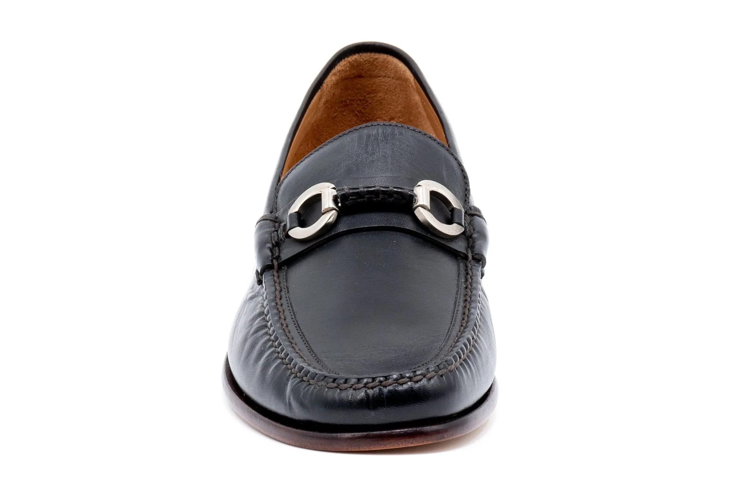 Maxwell Sheep Skin Horse Bit Loafers - Black