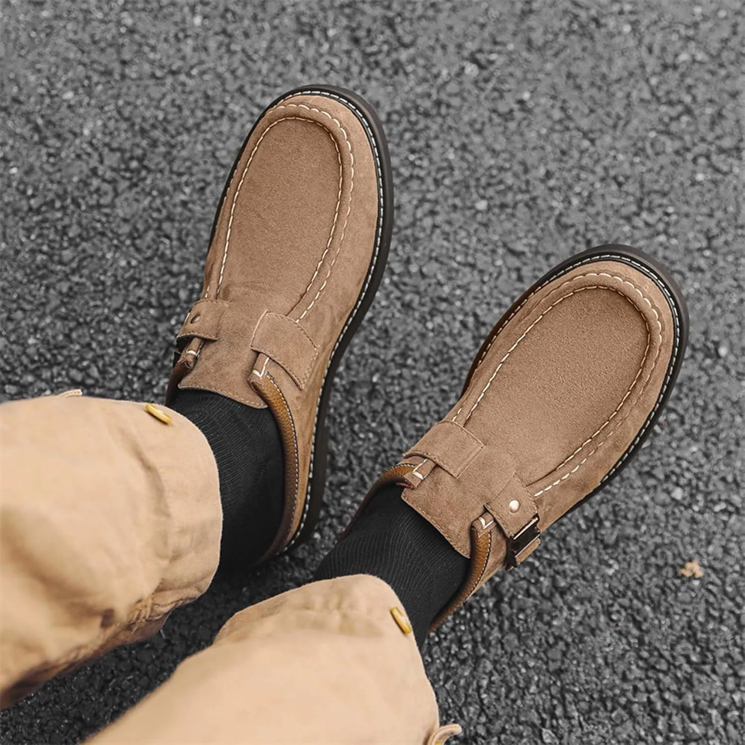Men's Casual Walking Shoes Fashion Formal Uniform Business Office Work Loafers, Brown