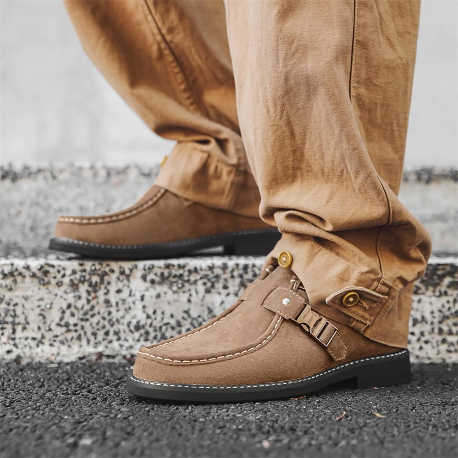 Men's Casual Walking Shoes Fashion Formal Uniform Business Office Work Loafers, Brown
