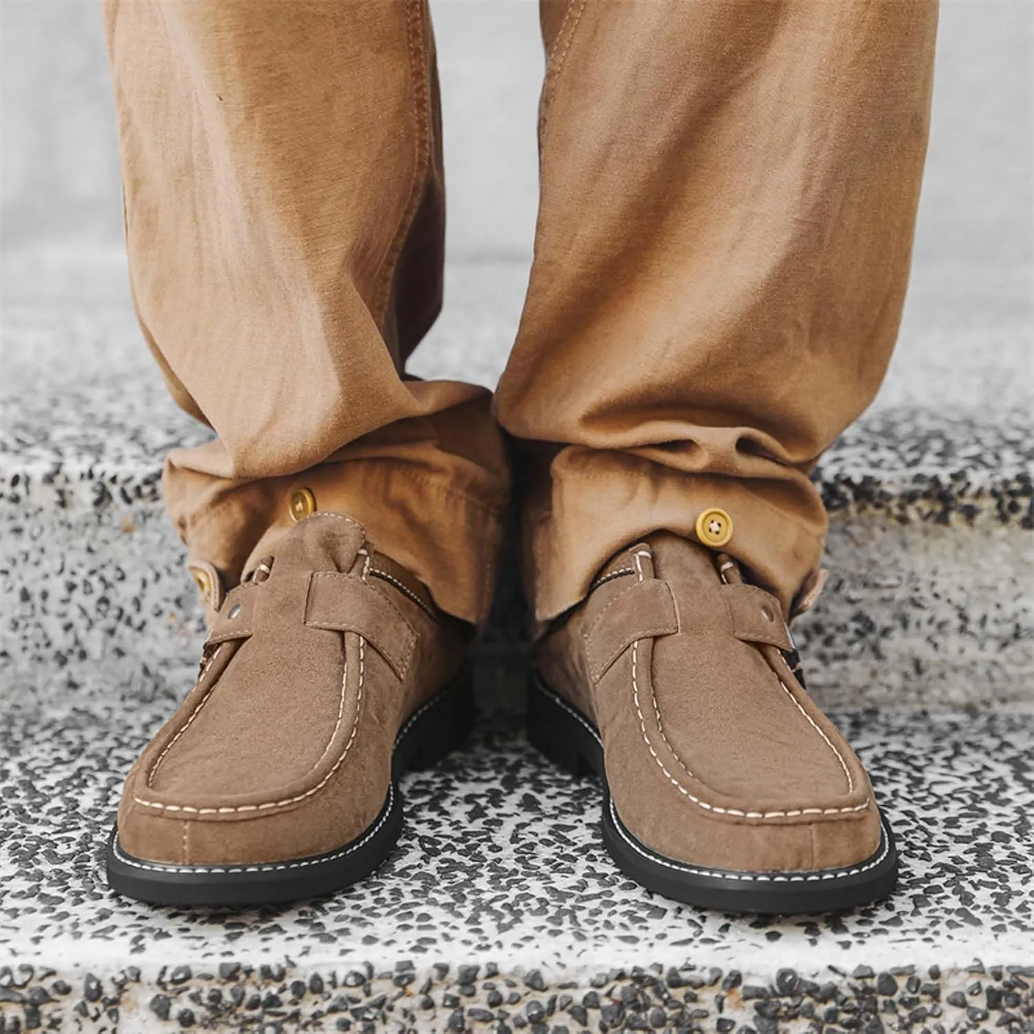 Men's Casual Walking Shoes Fashion Formal Uniform Business Office Work Loafers, Brown