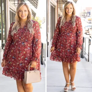 Midnight Train To Georgia Dress, Burgundy