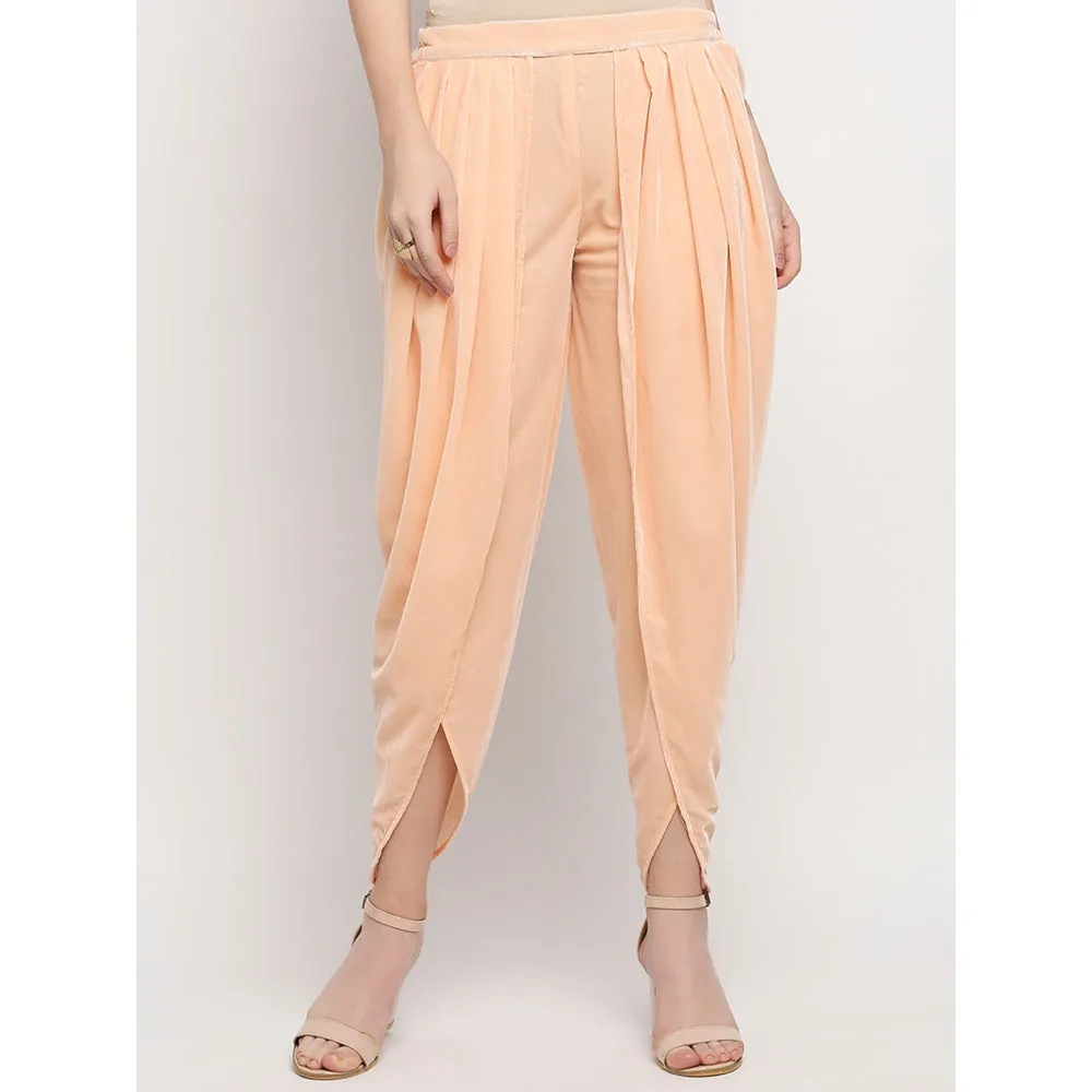 Monk & Mei Farah - Jacket And Dhoti - Peach Pink (Set Of 2)