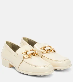 Monsieur Bottega Veneta leather loafers, white