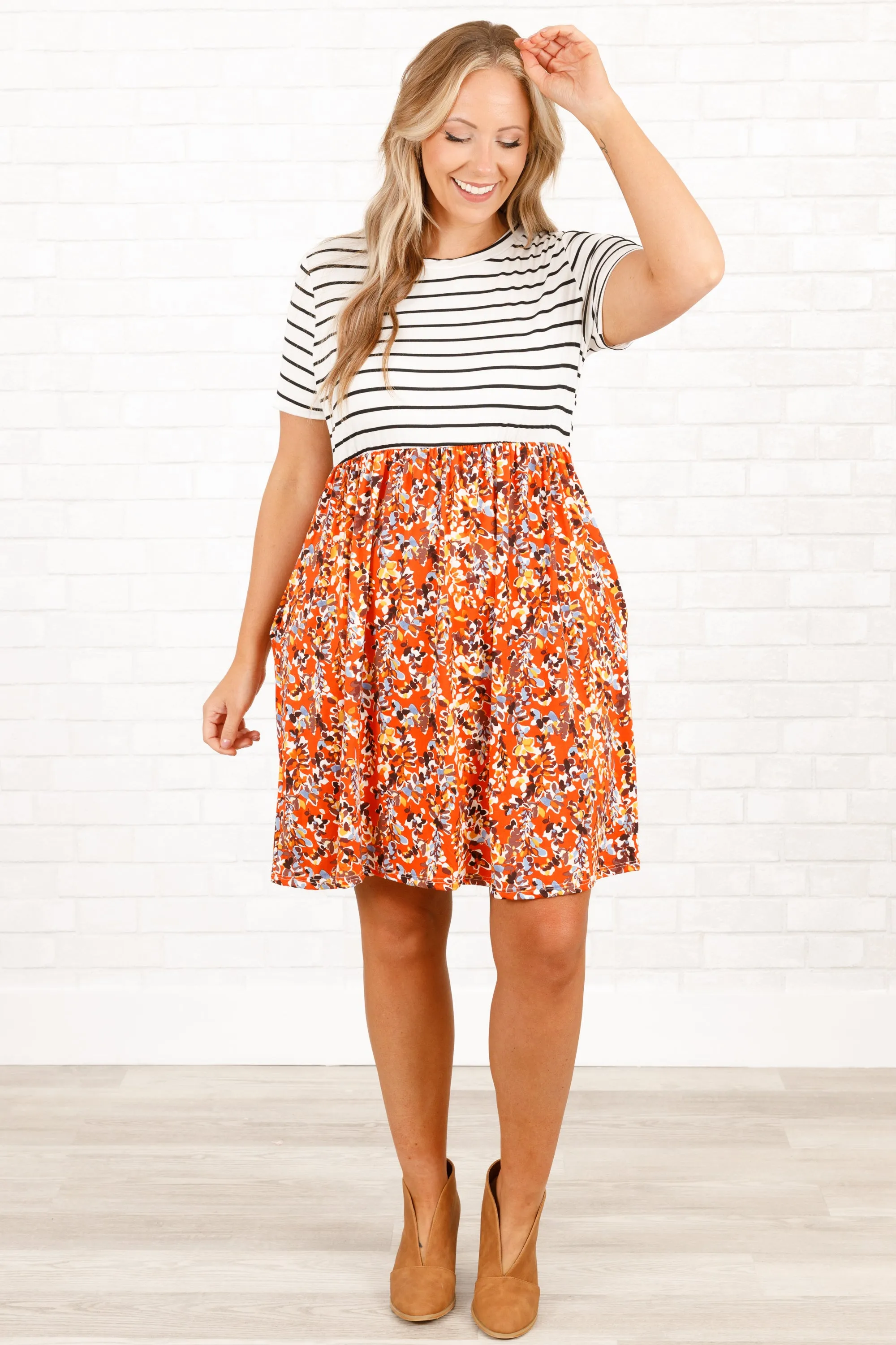 More Than Iconic Dress, Ivory-Rust