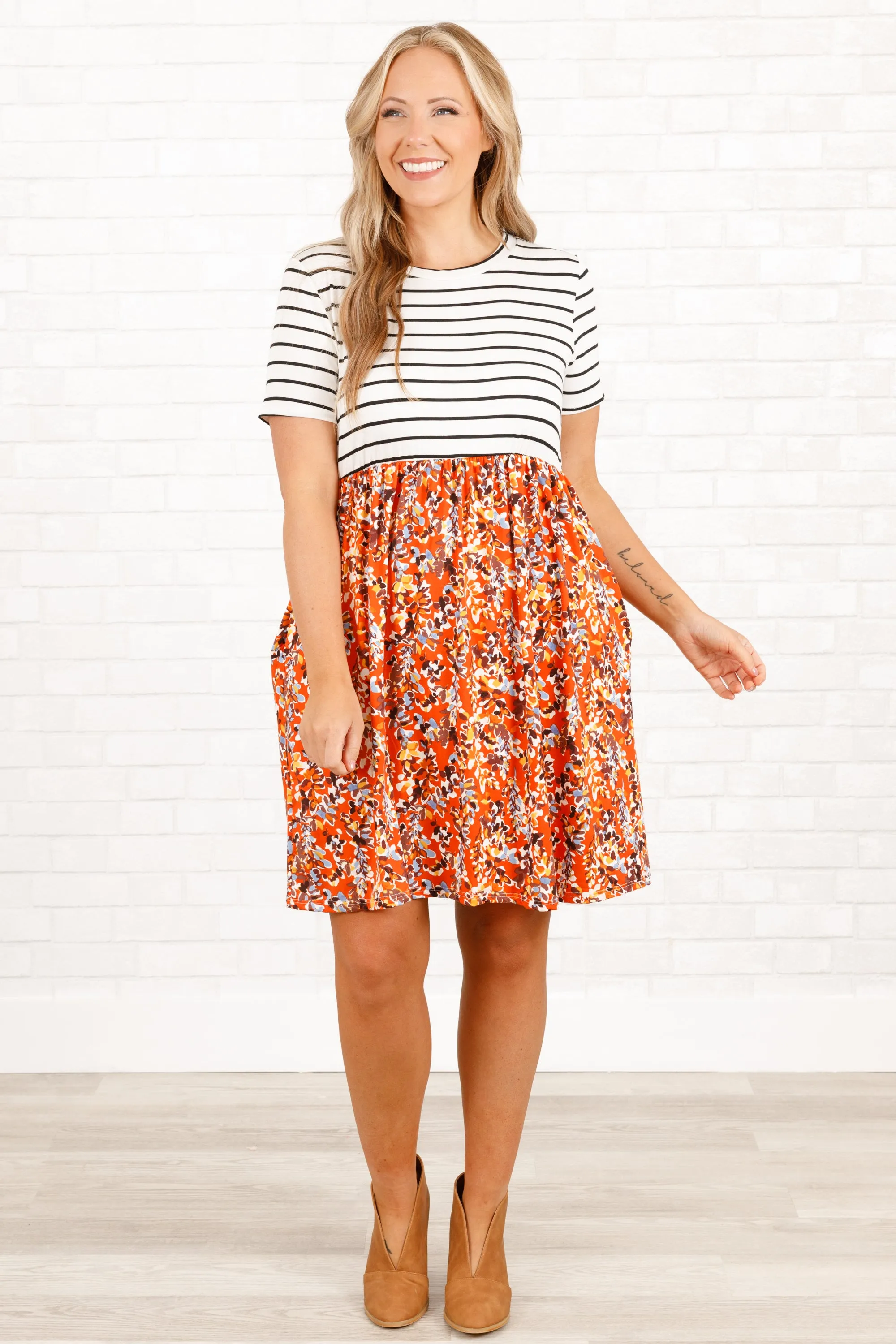 More Than Iconic Dress, Ivory-Rust