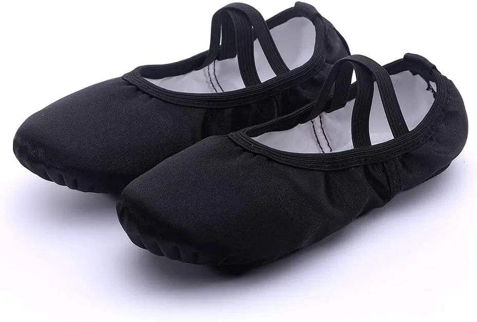 MSMAX Women's Ballet Shoes Satin Split Sole Flats for Dancing Gymnastic Yoga
