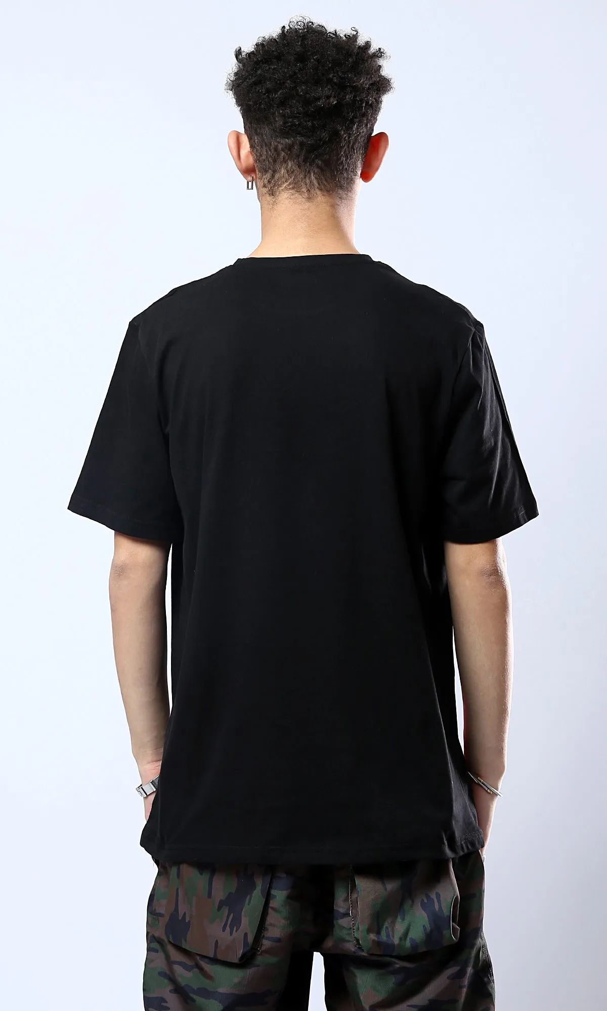 O178966 Printed "Jetspeed Skate" Black Short Sleeves Tee