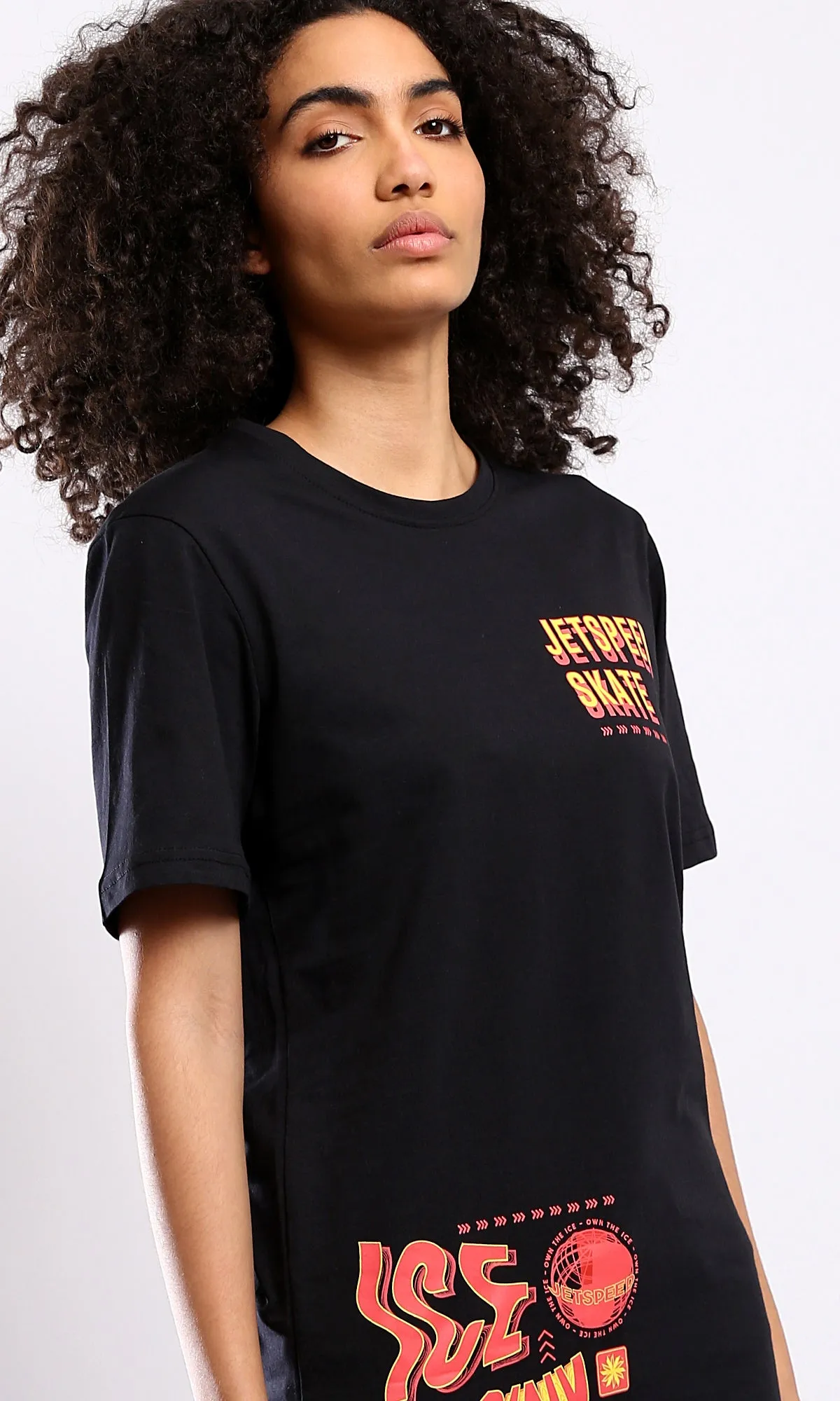 O178966 Printed "Jetspeed Skate" Black Short Sleeves Tee
