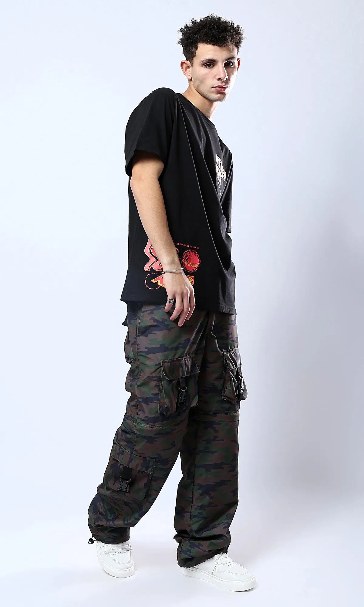 O178966 Printed "Jetspeed Skate" Black Short Sleeves Tee