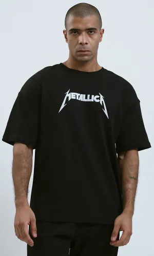 O191638 - 'Metallica'' Black Printed Short Sleeves Tee