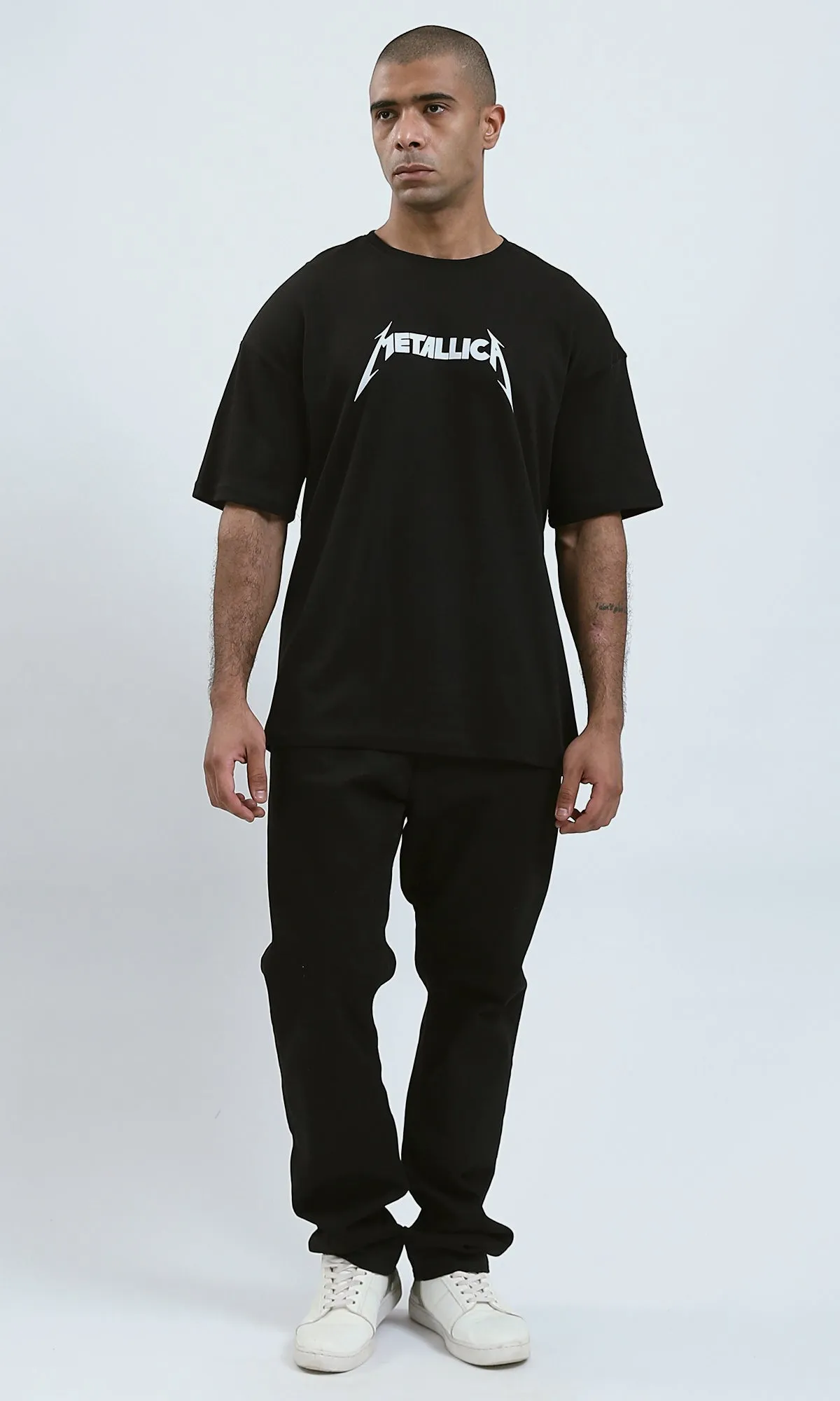O191638 - 'Metallica'' Black Printed Short Sleeves Tee
