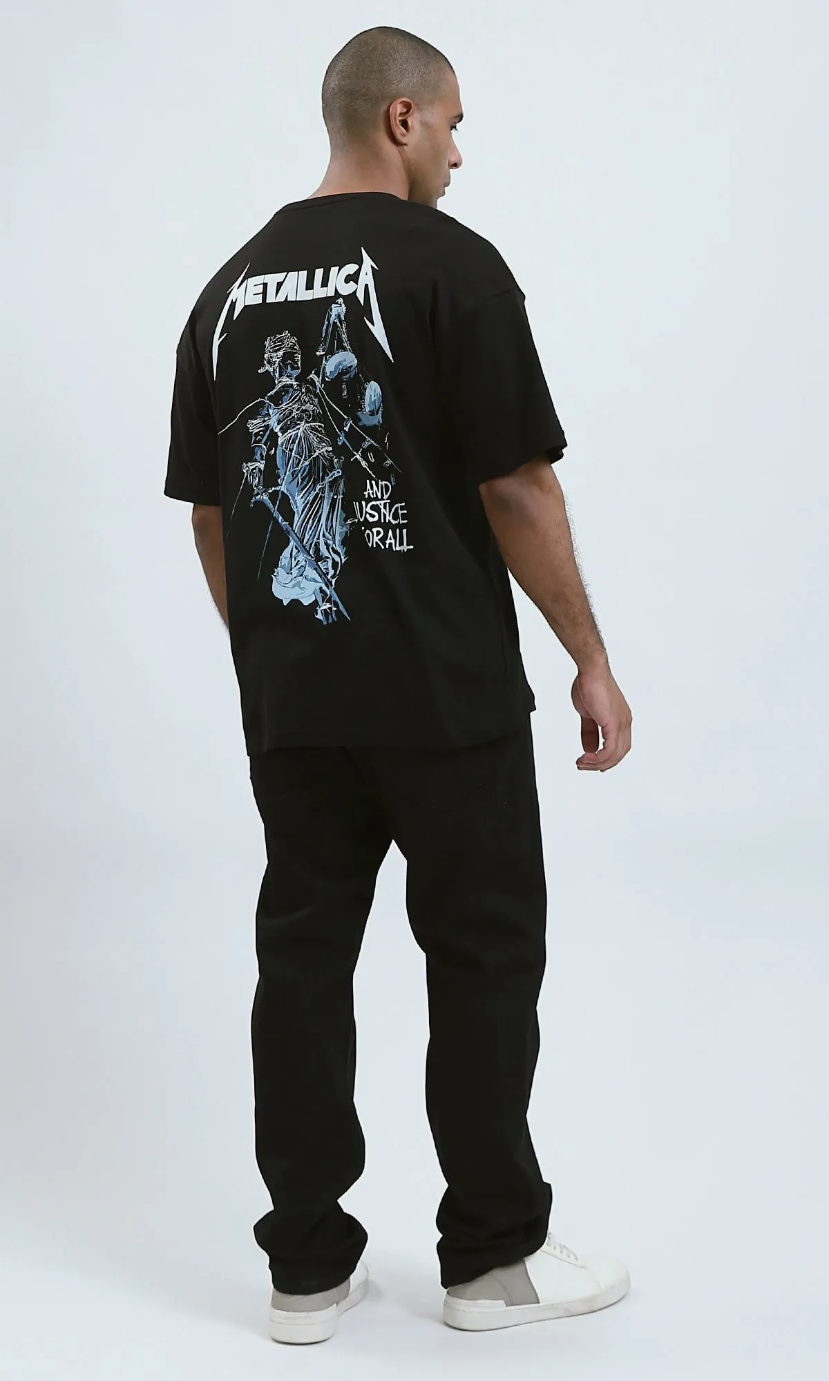 O191638 - 'Metallica'' Black Printed Short Sleeves Tee