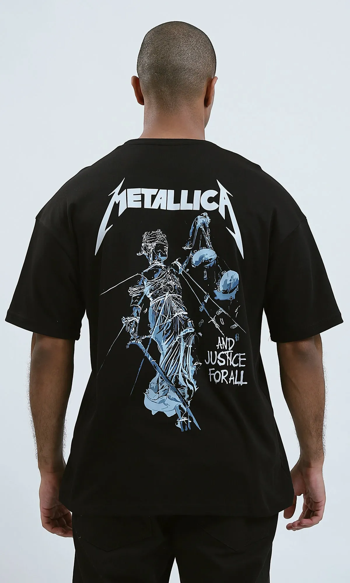 O191638 - 'Metallica'' Black Printed Short Sleeves Tee