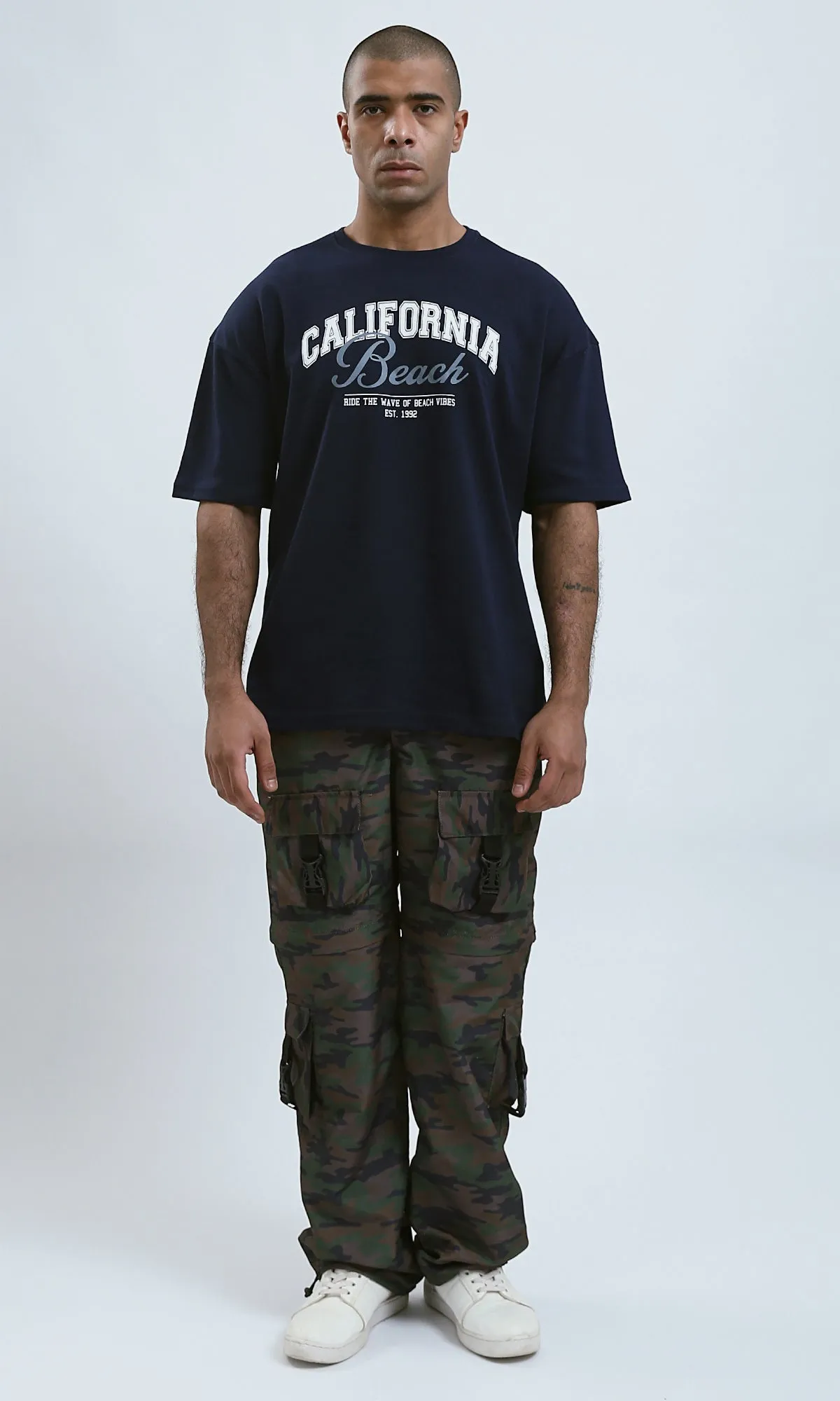 O191644 - Round Neck Dark Navy Slip On Summer Tee