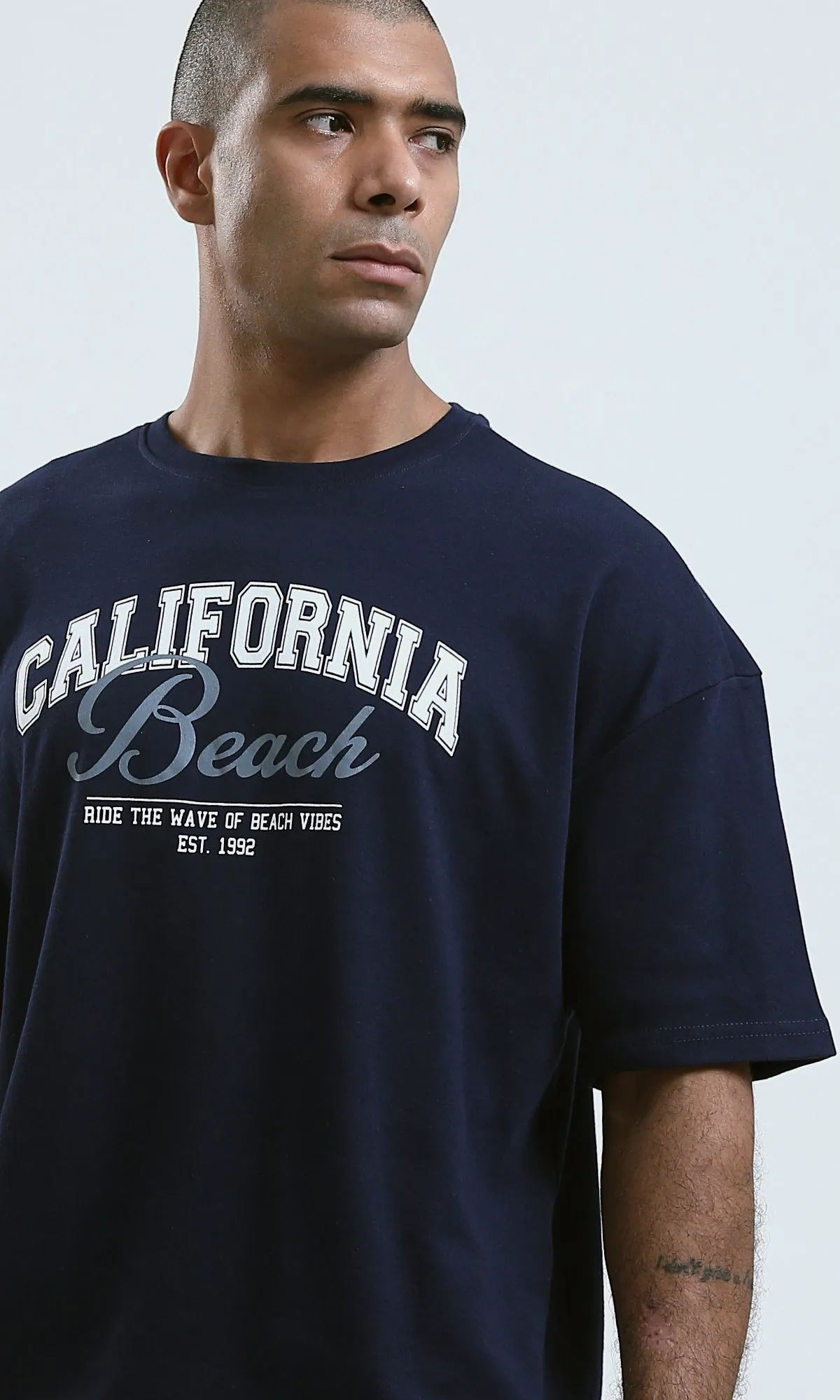 O191644 - Round Neck Dark Navy Slip On Summer Tee