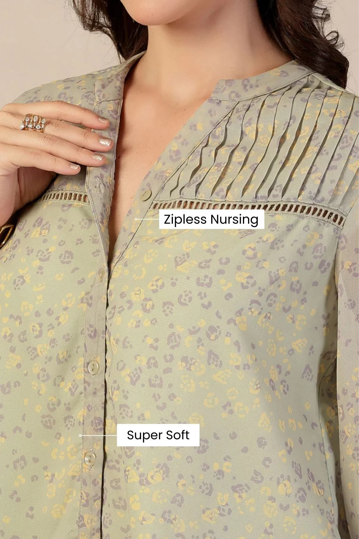 Sage Meadow Zipless Maternity Feeding Top - Pista