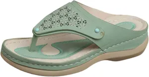 Sandals for Women 2025 Summer Orthopedic Arch Support Wedge Slip on Sandals Casual Beach Walking Wedges Flip Flops