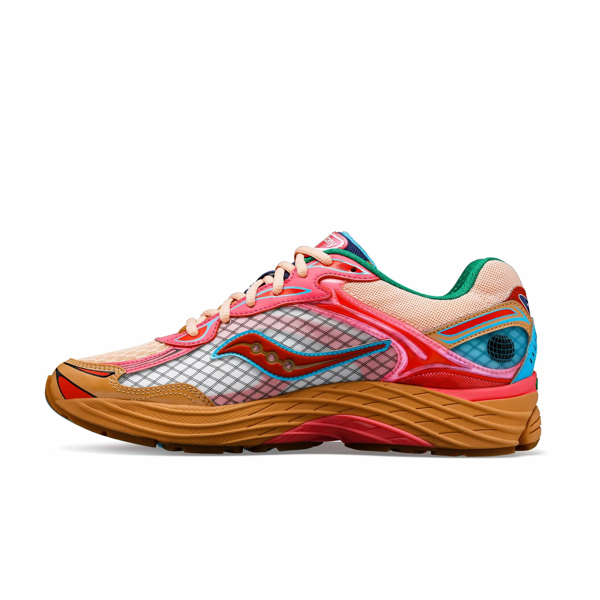 Saucony x Jae Tips ProGrid Omni 9 To-Do List Sneakers in Tan/Pink