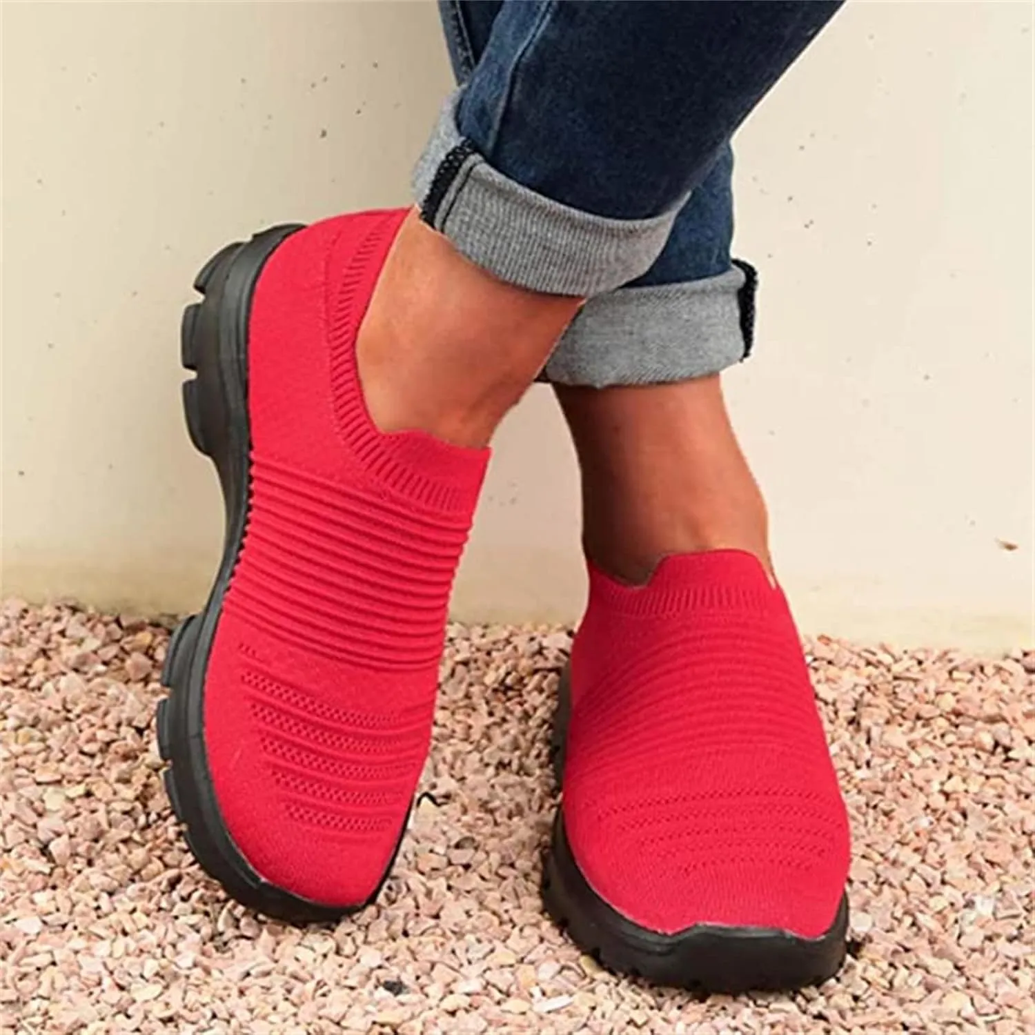 Shoes For Women Sneakers Trendy Walking Shoes Comfort Light Weight Mesh Casual Athletic Gym Tennis Running Slip On Sneakers