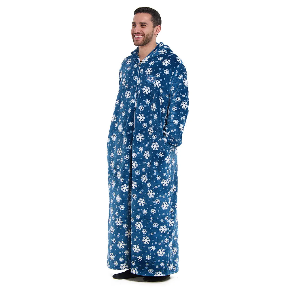 Snuggs Monk Wearable Blanket Snowflakes Petroleum