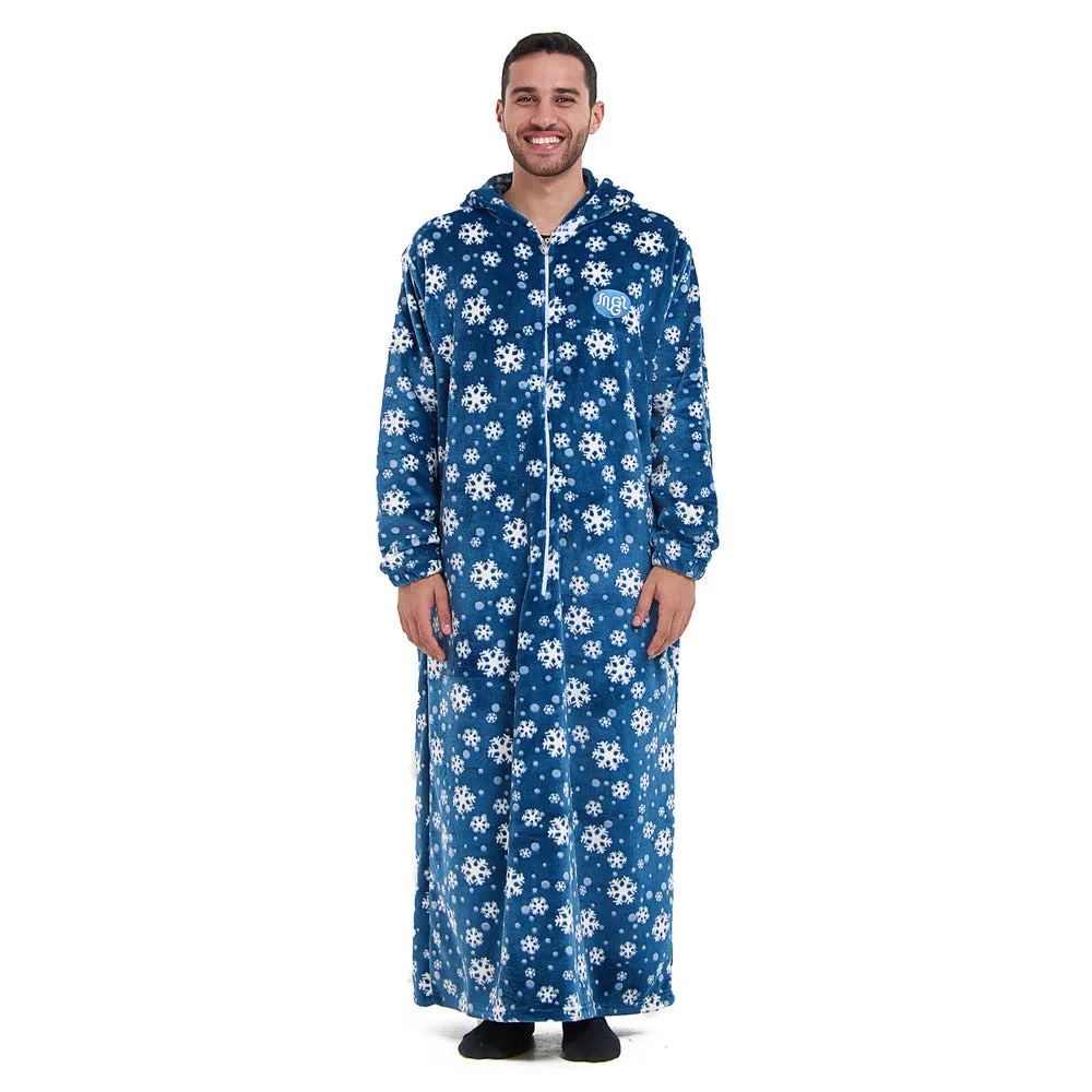 Snuggs Monk Wearable Blanket Snowflakes Petroleum