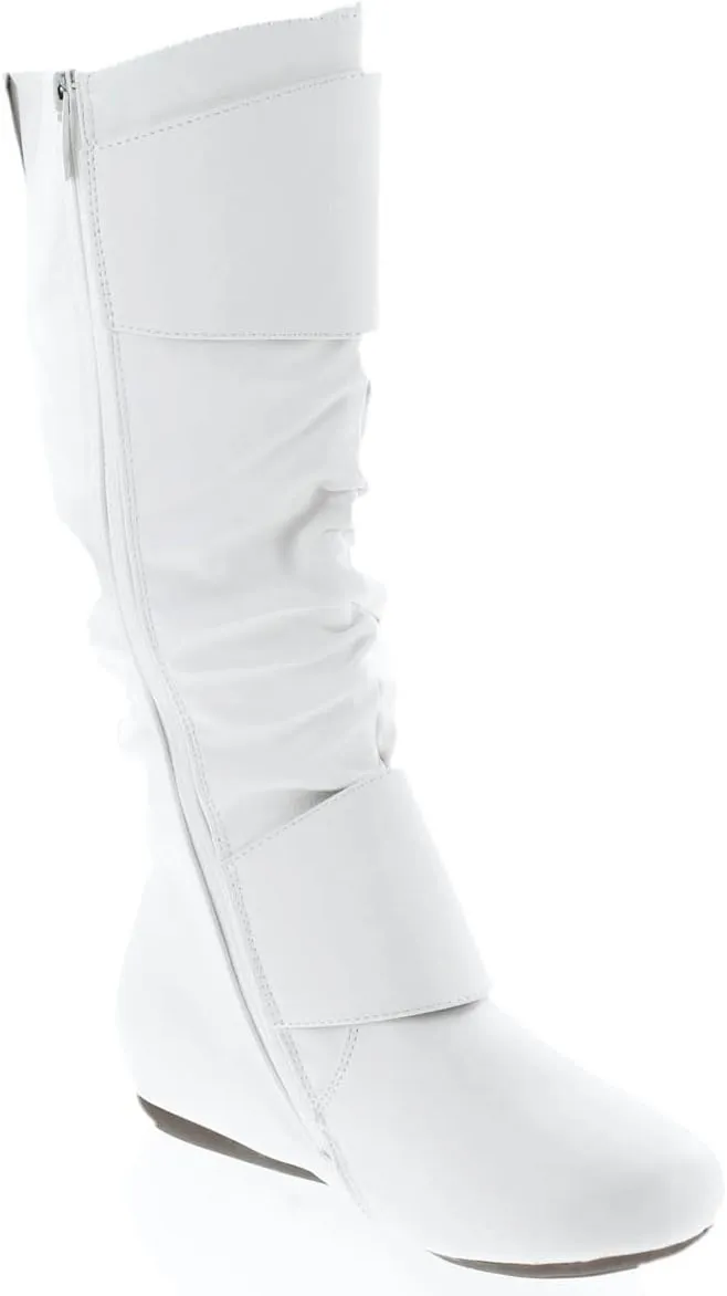 TOP Moda Bank-81 Women's Fashion Round Toe Flat Heel Zipper Buckle Slouchy Mi.
