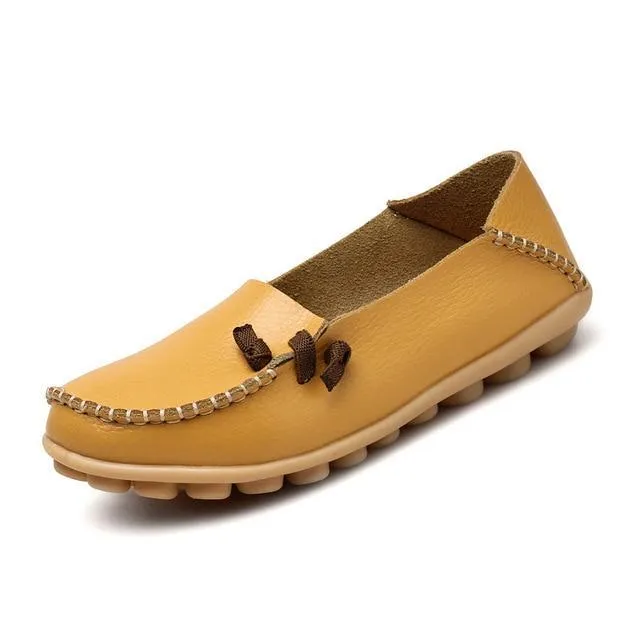 Women Shoes Flats Genuine Leather Loafers Fashion Moccasins Shoes