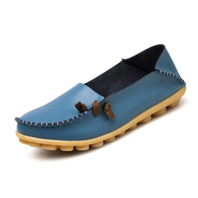 Women Shoes Flats Genuine Leather Loafers Fashion Moccasins Shoes