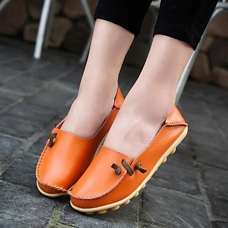 Women Shoes Flats Genuine Leather Loafers Fashion Moccasins Shoes